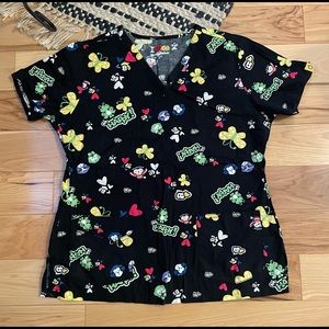 WonderWink Frog Scrubs Top Size Medium